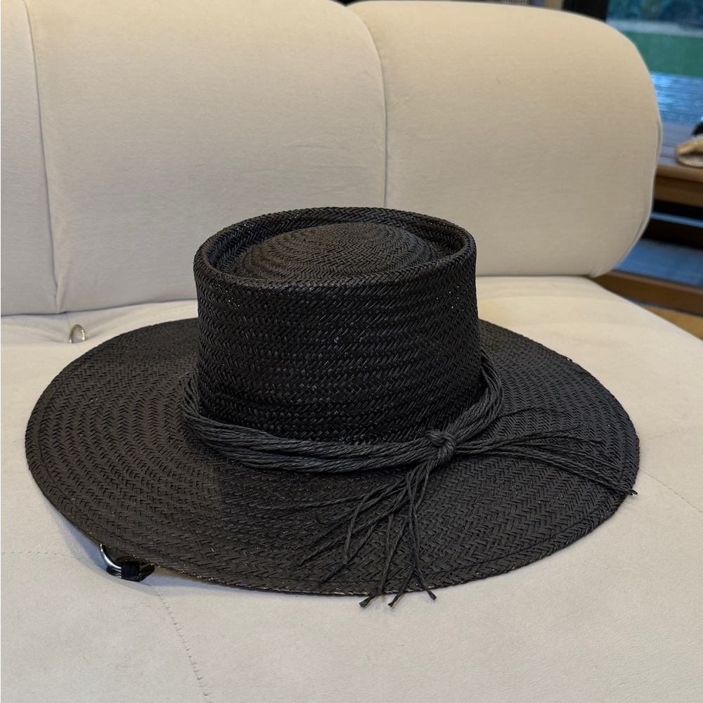 L*Space Black Wide-Brimmed Sun Hat